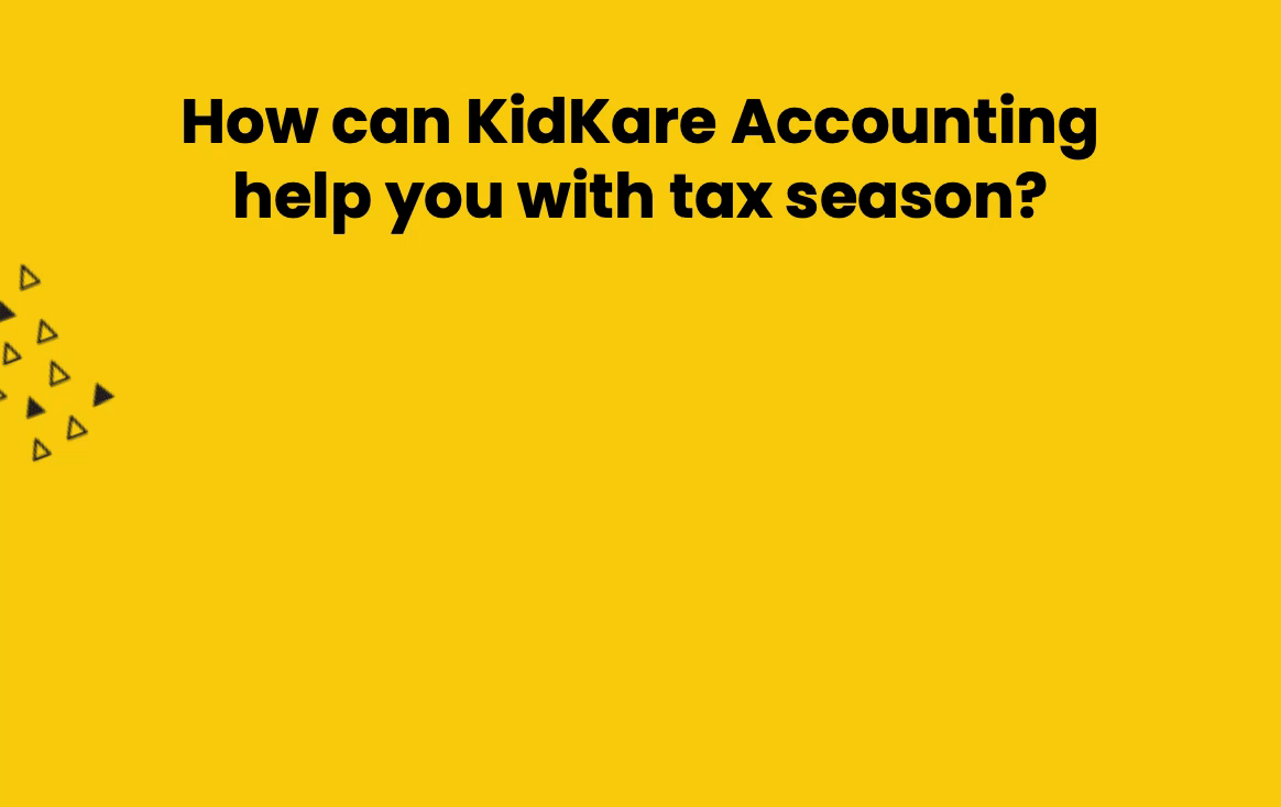 Tax tips for use with KidKare Accounting: record expenses, calculate time-space percentage, and generate tax reports.